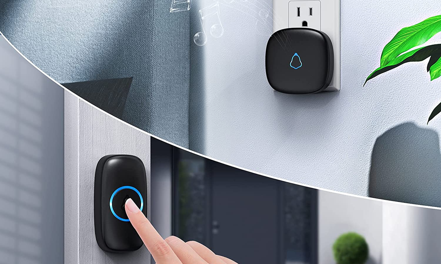 SECRUI Wireless Doorbell with 2 Receivers Easy installation